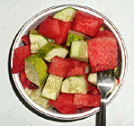 cucumber watermelon cubes