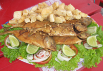 fried cassava root and fish