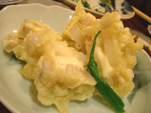 tempura-style lotus-root-with-camembert-cheese