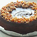 hazelnut praline on chocolate cake