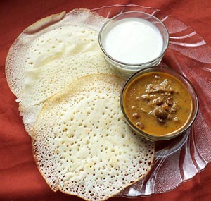 kadala curry appam with coconut milk