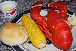 Maine lobster dinner