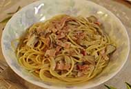 maitake bacon spaghetti recipe