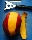 mango peel with fruit peeler