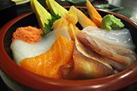 fresh wasabi-paste on sashimi
